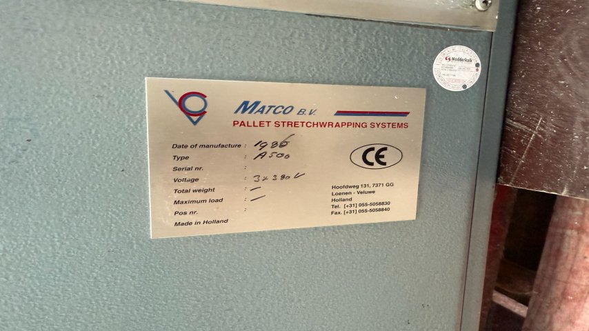 Matco B.V., A 500 Pallet Stretchwrapping system